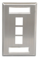 ICC Cabling Products: IC107S03SS Single Gang 3 Port ID Stainless Steel Wall Plate 