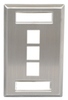 ICC IC107S03SS Single Gang 3 Port ID Stainless Steel Wall Plate 