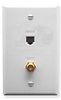 ICC ICRDSVF0WH RJ-11 6P6C and F-Type Integrated Wall Plate White