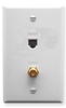 ICC ICRDSVF0WH RJ-11 6P6C and F-Type Integrated Wall Plate White