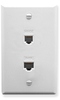 ICC ICRDSV05WH RJ-11 6P6C Voice and Cat5e Data Wall Plate White