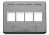 ICC IC107FN4GY Gray 4 Port NEMA Keystone Furniture Faceplate 