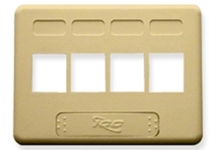 ICC: IC107FN4IV Ivory 4 Port NEMA Keystone Furniture Faceplate