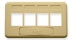 ICC: IC107FT4IV Ivory 4 Port TIA Keystone Furniture Faceplate