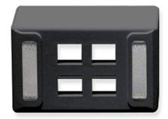ICC: IC108UF4BK Black Universal 4 Port Keystone Furniture Faceplate