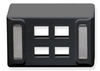 ICC IC108UF4BK Black Universal 4 Port Keystone Furniture Faceplate 