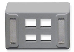 ICC: IC108UF4GY Gray Universal 4 Port Keystone Furniture Faceplate