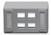ICC IC108UF4GY Universal Gray 4 Port Keystone Furniture Faceplate 