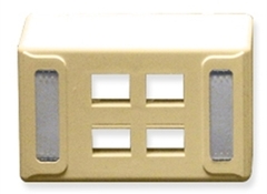 ICC: IC108UF4IV Ivory Universal 4 Port Keystone Furniture Faceplate