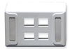ICC IC108UF4WH White Universal 4 Port Keystone Furniture Faceplate 