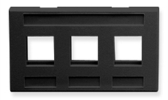 ICC: IC107FM3BK Black 3 Port TIA Keystone Furniture Faceplate