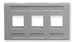 ICC: IC107FM3GY Gray 3 Port TIA Keystone Furniture Faceplate