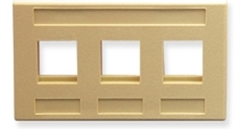 ICC: IC107FM3IV Ivory 3 Port TIA Keystone Furniture Faceplate