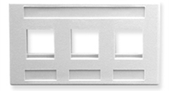 ICC: IC107FM3WH White 3 Port TIA Keystone Furniture Faceplate