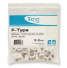 ICC IC107BFCWH White Nickel Plated F Connector Keystone Jack 25 Pack