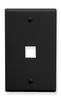 ICC IC107F01BK Black Single Gang 1 Port Keystone Wall Plate