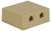 ICC IC625SV2IV Ivory 6P6C Dual RJ11 Voice Jack Surface Mount Box   