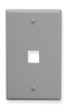 ICC IC107F01GY Grey Single Gang 1 Port Keystone Wall Plate