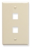 ICC IC107F02AL Almond Single Gang 2 Port Keystone Wall Plate