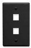 ICC IC107F02BK Black Single Gang 2 Port Keystone Wall Plate