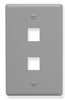 ICC IC107F02GY Grey Single Gang 2 Port Keystone Wall Plate