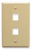ICC IC107F02IV Ivory Single Gang 2 Port Keystone Wall Plate