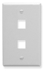 ICC IC107F02WH White Single Gang 2 Port Keystone Wall Plate