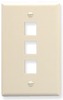 ICC IC107F03AL Almond Single Gang 3 Port Keystone Wall Plate