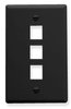 ICC IC107F03BK Black Single Gang 3 Port Keystone Wall Plate