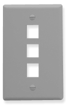 ICC Cabling Products: IC107F03GY 3 Port Keystone Wall Plate 
