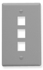 ICC IC107F03GY Grey Single Gang 3 Port Keystone Wall Plate