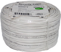 Alarm Wire: 22/4 Solid Alarm Wire 500ft Coil Pack White  