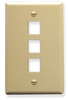 ICC IC107F03IV Ivory Single Gang 3 Port Keystone Wall Plate