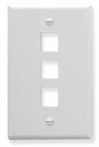 ICC Cabling Products: IC107F03WH 3 Port Keystone Wall Plate
