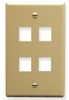 ICC IC107F04IV Ivory Single Gang 4 Port Keystone Wall Plate