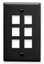 ICC Cabling Products: IC107F06BK 6 Port Keystone Wall Plate