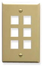 ICC Cabling Products: IC107F06IV 6 Port Keystone Wall Plate