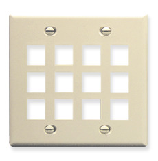 ICC Cabling Products: IC107F12AL 12 Port Keystone Wall Plate 