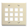 ICC IC107F12AL Black Double Gang 12 Port Keystone Wall Plate