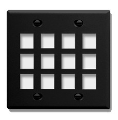 ICC Cabling Products: IC107F12BK 12 Port Keystone Wall Plate