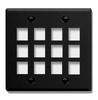 ICC IC107F12BK Black Double Gang 12 Port Keystone Wall Plate