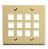 ICC IC107F12IV Ivory Double Gang 12 Port Keystone Wall Plate