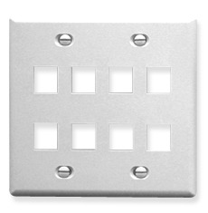 ICC Cabling Products: IC107FD8WH 8 Port Keystone Wall Plate