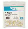 ICC IC107BGCWH White Gold Plated F Connector Keystone Jack 25 Pack