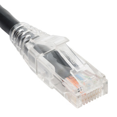 Buy the ICC ICPCSP10BK 10ft Black Cat5e Clear Boot Patch Cord today!  Choose Cabling Plus for all your patch cord needs! 