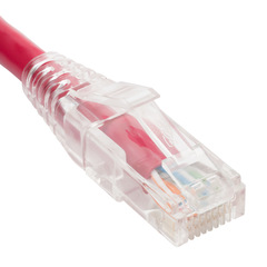 Buy the ICC ICPCST01RD 1ft RED Cat6 Clear Boot Patch Cord today!  Choose Cabling Plus for all your patch cord needs! 