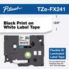 BRO-TZeFX241-18mm (0.7") Black on White Flexible ID Tape, 8m (26.2 ft)