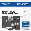 BRO-TZEFX251-24mm (0.94") Black on White Flexible ID Tape, 8m (26.2 ft)