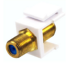 FTK-3GHZGP-WH-25PK Gold-Plated 3GHz F-Type Keystone Style Insert Modules 25 PC White