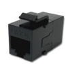 6KSCBK1 Cat6 Keystone Style RJ-45, Feed-through Couplers Black 1PC